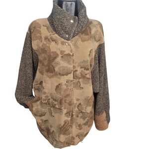 Vintage Danielle Nault Sherpa Button-Up Oversized Sweater Jacket O/S